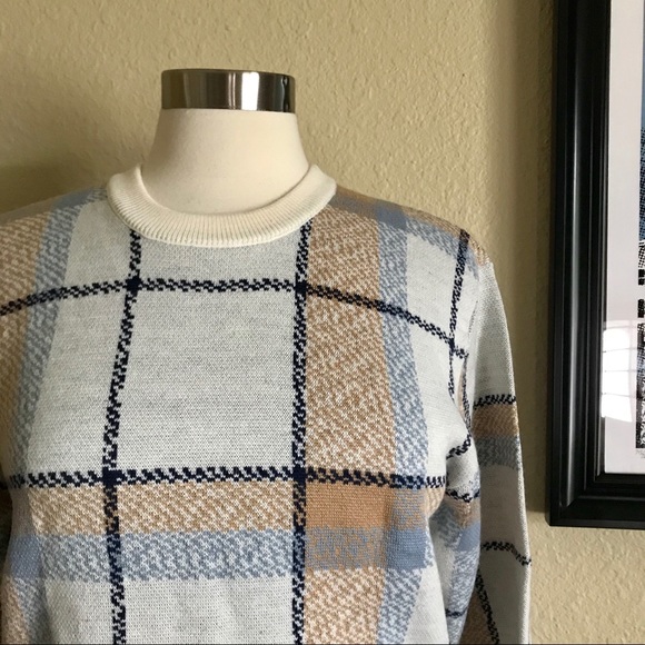 Joie Sweaters - NWT Joie Cream & Tan Plaid Austine Sweater MED A16